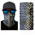 Бандана труба (бафф) черно-серебристая "Чешуя серая"