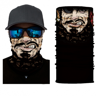 Бандана труба (бафф) черная "Пират"