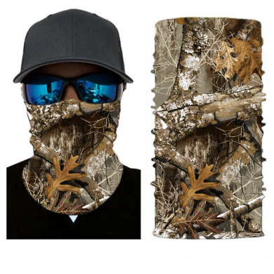 Бандана труба (бафф) коричневая, беж "Лес"