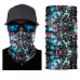 Бандана труба (бафф) черная "Брызги краски" голубой красный