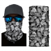 Бандана труба (бафф) черная "Узоры серые"
