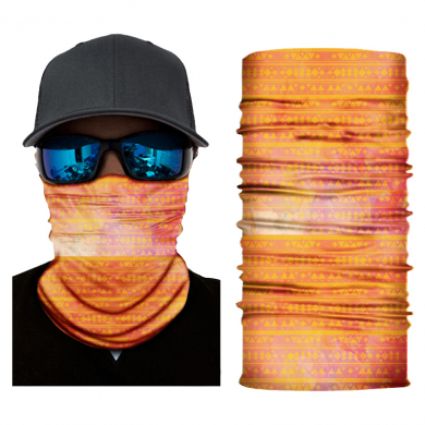 Бандана труба (бафф) "Горизонтальные узоры", цвет оранжевый