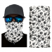 Бандана труба (бафф) белая "Черные цветы"