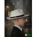 Шляпа гангстерская карнавальная белая федора "Гангстер мафиози" фетр