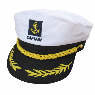 Фуражка морская взрослая капитанская "Captain", кепка капитана моряка с козырьком
