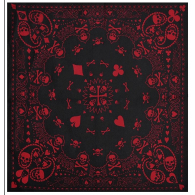 Бандана хлопок байкера, рокера, хип хоп "Сокровища пирата" череп черная 55 х 55 см