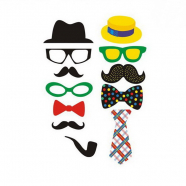 Карнавальный набор для фотосессии "Денди" шляпа очки усы галстук бабочка, фотобутафория 12 предметов