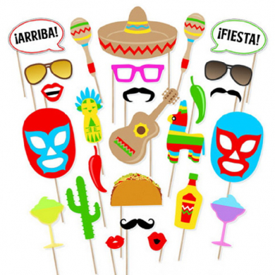 Карнавальный набор для фотосессии "Мексиканская вечеринка", фотобутафория 26 предметов