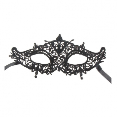 Карнавальная маска черная ажурная "Восток" кружевная