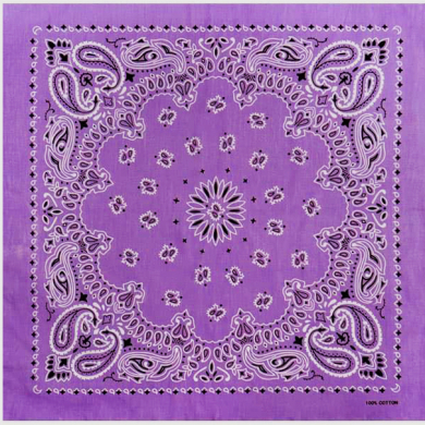 Бандана "Узор" 55 х 55 см, цвет ярко-сиреневый