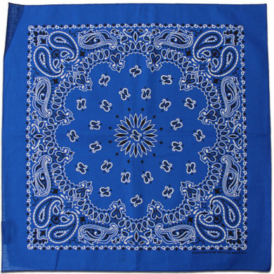 Бандана, повязка на голову, хлопковая "Узор" 55 х 55 см, цвет синий