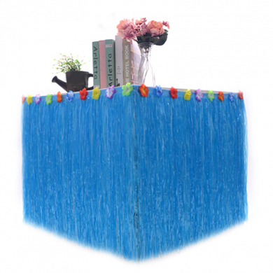 Гавайская юбка для стола 30 см, цвет голубой