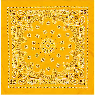 Бандана, повязка на голову, хлопковая "Узор" 55 х 55 см, цвет желтый