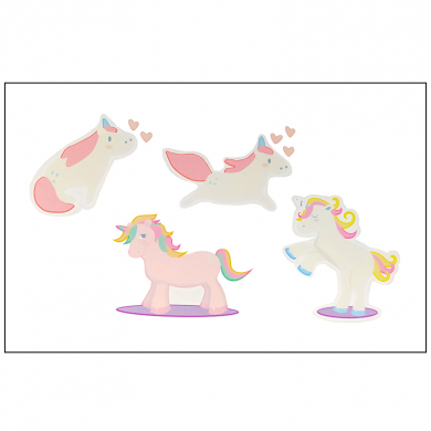 Татуировки временные переводные "Единорог белый розовый сердечки" тату для детей 10,5 x 6см