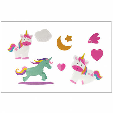 Татуировки временные переводные "Единорог сердечко месяц звездочка" тату для детей 10,5 x 6см