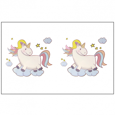 Татуировки временные переводные "Единороги на облаке" тату для детей 10,5 x 6см