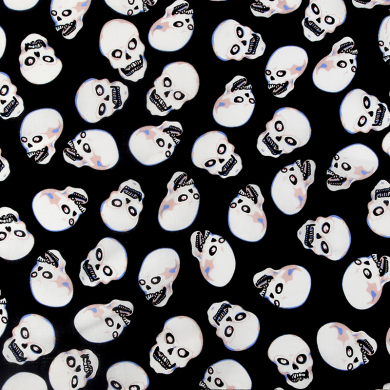 Бандана пирата,байкера,рокера, "Гора черепов"  бело черная 55 х 55 см