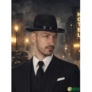 Гангстерская Шляпа фетр черная "Гангстер мафиози" 31x28x11см