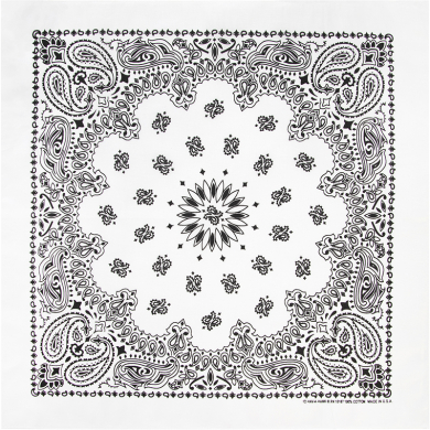 Бандана, повязка на голову, хлопковая "Узор Пейсли" 55 х 55 см, цвет белый