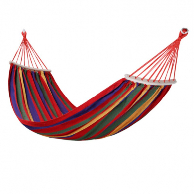 Гамак  подвесной, качели, хлопок, двухместный с перекладиной 190 x 150 см, цвет красный