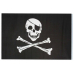 Флаг пиратский черный "Веселый Роджер" пират с повязкой, большой 60х90см