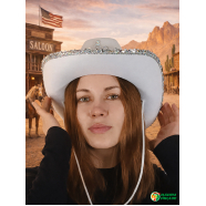 Шляпа ковбойская женская белая "Ковбой"