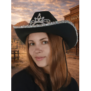 Шляпа ковбойская женская черная "Ковбой"