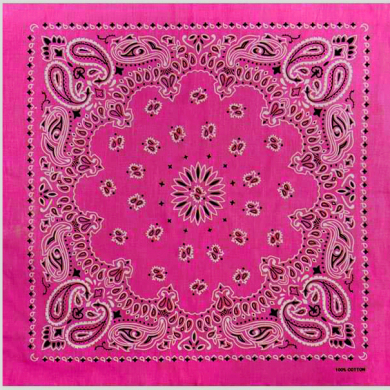 Бандана, повязка на голову, хлопковая "Узор" 55 х 55 см, цвет ярко-розовый