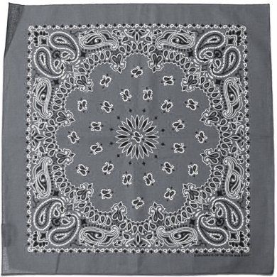 Бандана, повязка на голову, хлопковая "Узор" 55 х 55 см, цвет серый