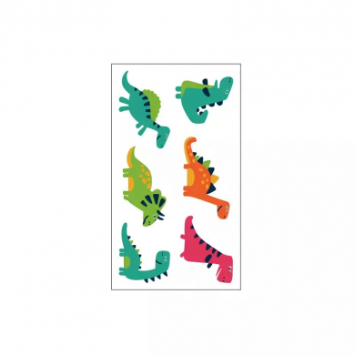 Татуировка "Динозавры-2", размер 6 x 10,5 см
