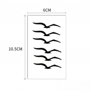 Татуировка "Птицы черные", размер 6 x 10,5 см