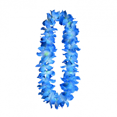 Гавайское ожерелье "Пышное", цвет голубой