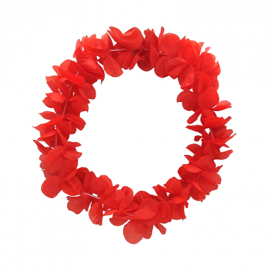 Гавайское ожерелье "Пышное", цвет красный