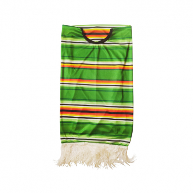 Мексиканское пончо, зеленые полоски