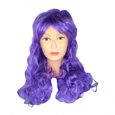 Парик карнавальный длинный кудрявый 60см цвет фиолетовый