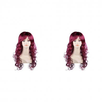 Парик карнавальный длинный, кудрявый, 60см цвет ярко-каштановый (Набор 2 шт.)