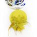 Шляпка на заколке карнавальная "Цветок с перьями", 13 см, цвет желтый