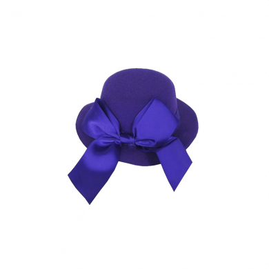 Шляпка цилиндр карнавальная с бантом на заколке, 13 см, цвет фиолетовый