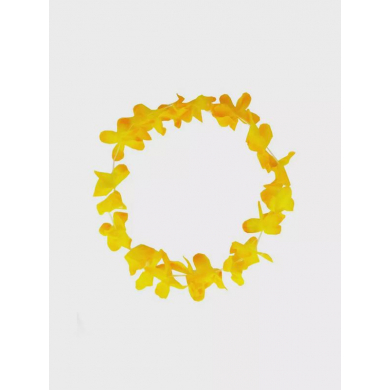 Гавайское ожерелье "Цветочки", цвет желто- оранжевый