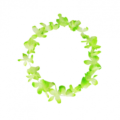 Гавайское ожерелье "Двухцветные цветы", цвет светло-зеленый, салатовый