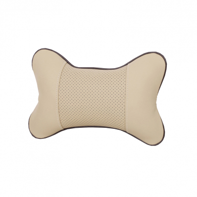 Подушка автомобильная косточка под шею, подголовник, цвет бежевый, 25x17x9 см