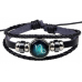 Браслет гороскоп плетенный кожаный женский, мужской зодиак "Бирюзовый Козерог"