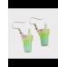 Серьги женские взрослые детские "Коктейль", цвет зелено-голубой