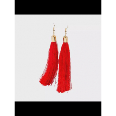 Серьги женские "Кисточки", цвет красный, 12,5 см