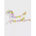 Гирлянда с единорогом "Happy Birthday" на день рождения