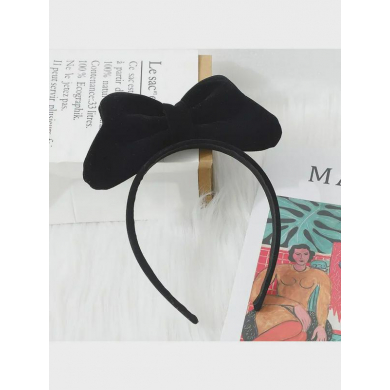 Ободок карнавальный "Стильный бант", цвет черный