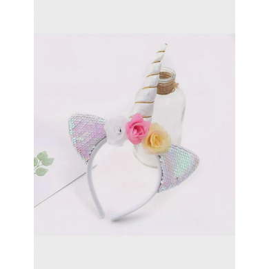 Ободок карнавальный "Волшебный единорог", цвет белый