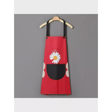 Фартук "Ромашка" с боковым полотенцем водонепроницаемый, маслостойкий, цвет красный