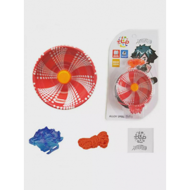 Игрушка йо-йо "Красное колесо" металлическая с комплектующими,  игрушка для трюков