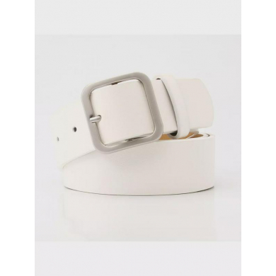 Ремень кожаный женский, ширина 3,5 см, цвет белый